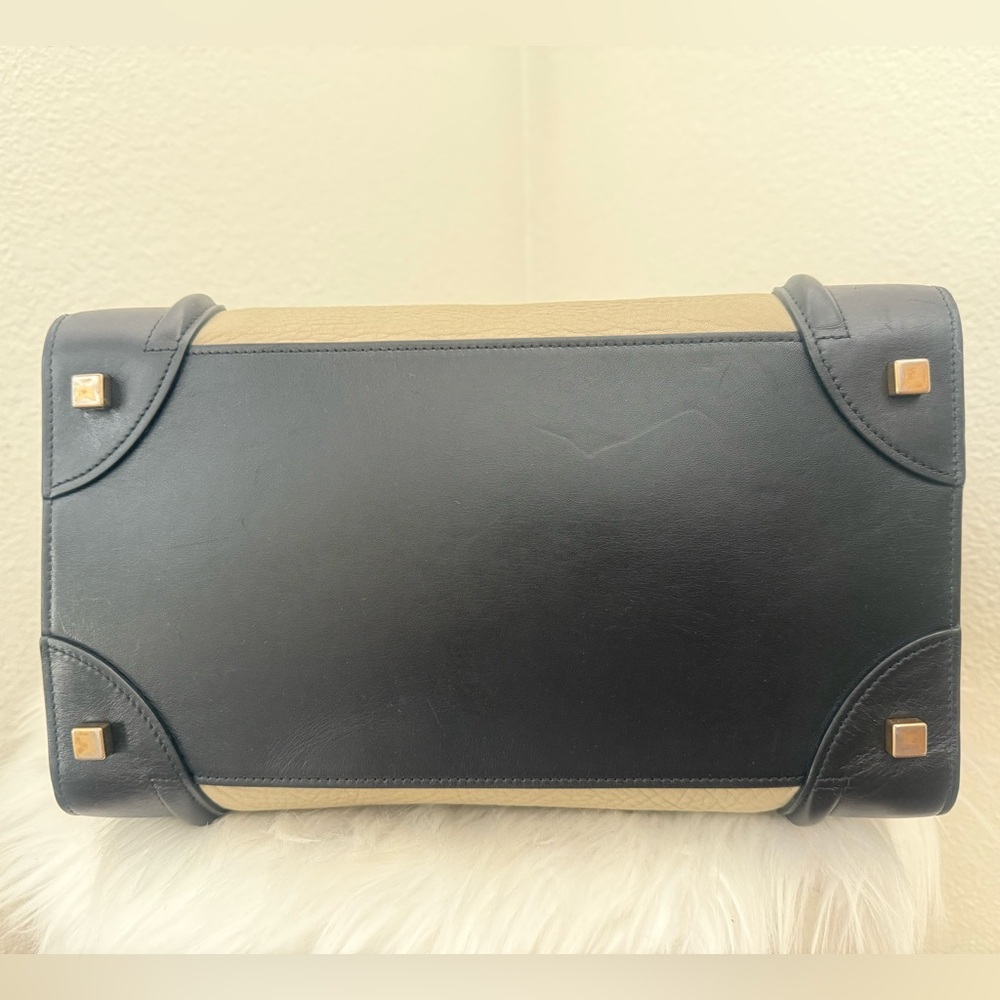 CELINE Mini Luggage Elephant Calfskin Leather Tri-Color  Handbag - Picture 9 of 14